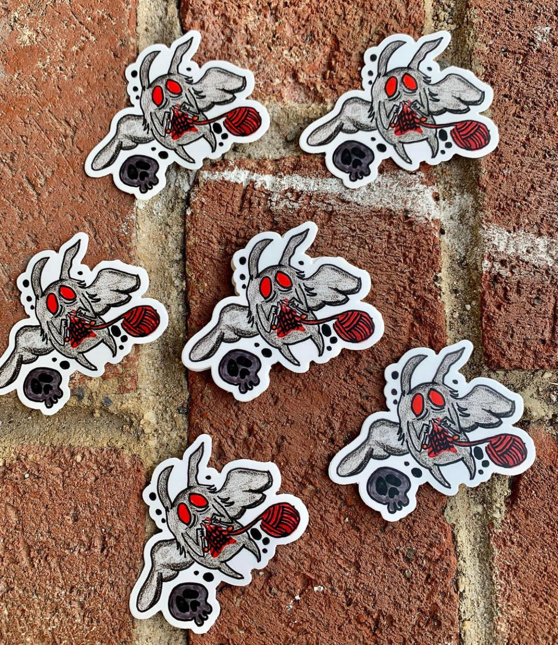 Moth man Knitting Sticker